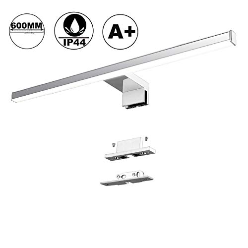 Lámpara LED de Espejo 10W 820LM Lámpara de Baño Azhien, Blanco Neutro 4000K Lámpara LED de Pared Luz de Pared IP44 230V Luz de Espejo de Baño de Acero Inoxidable 60cm