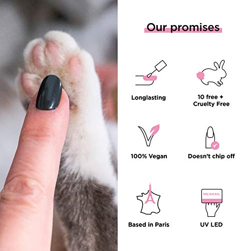 Lampara UV y LED 48W - Set Completo Secador de Uñas Gel Manicura y Pedicura - Kit Edition Ruby con 6 esmaltes semipermanentes para uñas - Cruelty free, Meanail Paris