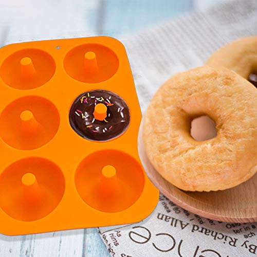 LANGING Juego de 3 Donut Molde de Silicona Navidad Chocolate Antiadherente Jalea