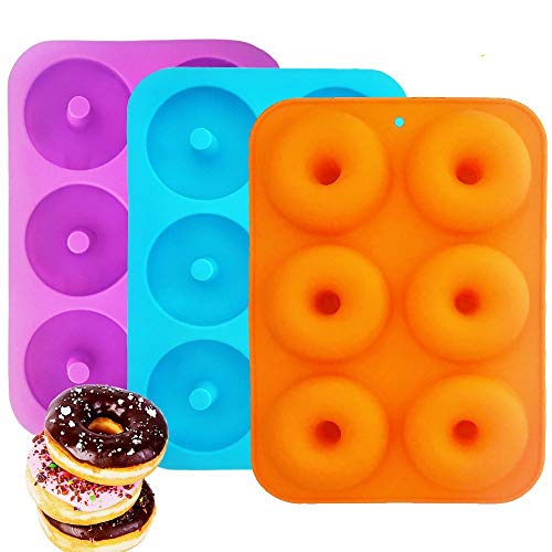 LANGING Juego de 3 Donut Molde de Silicona Navidad Chocolate Antiadherente Jalea