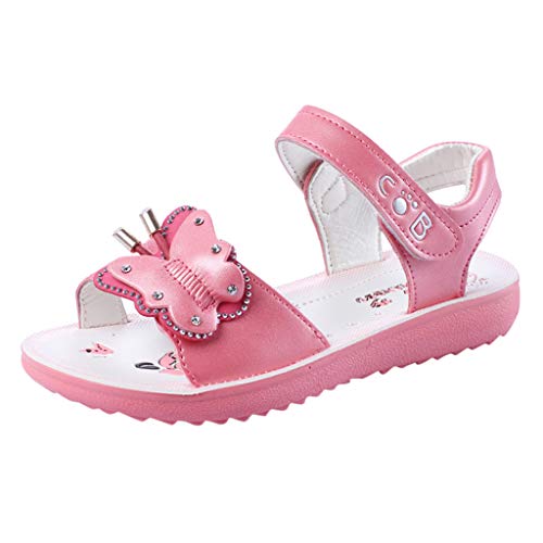 LANSKIRT_Zapatos Sandalias Bebe Niña Verano 2019 Planos Bohemios Casuales Sandalias de Princesa Pantuflas Sandalias Niña Pantuflas(Melon Rojo,32 EU)