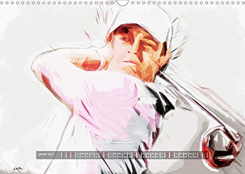 L'art du golf (calendrier mural 2021 din a3 horizontal) - serie de 12 tableaux, creations originales: Série de 12 tableaux, créations originales de mensuel, 14 Pages) (CALVENDO Sportif)