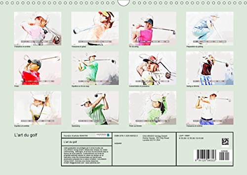 L'art du golf (calendrier mural 2021 din a3 horizontal) - serie de 12 tableaux, creations originales: Série de 12 tableaux, créations originales de mensuel, 14 Pages) (CALVENDO Sportif)