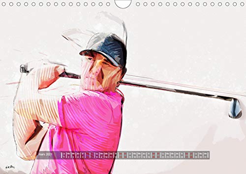 L'art du golf (calendrier mural 2021 din a4 horizontal) - serie de 12 tableaux, creations originales: Série de 12 tableaux, créations originales de mensuel, 14 Pages) (CALVENDO Sportif)