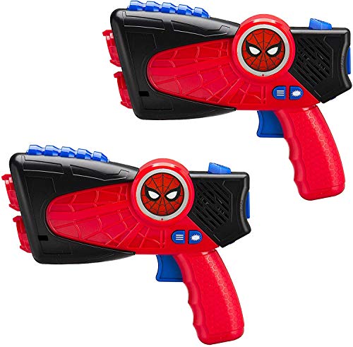 Laser Tag Blasters Spider Man para niños con Luces infrarrojas y vibra Cuando es golpeado