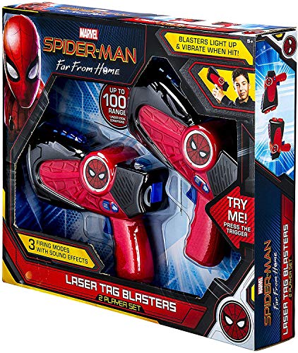 Laser Tag Blasters Spider Man para niños con Luces infrarrojas y vibra Cuando es golpeado