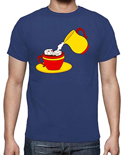 latostadora - Camiseta Relaxing Cup of Cafe con para Hombre Azul Royal L