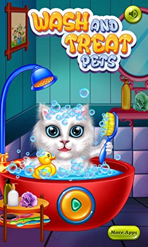 Lavar y tratar a las mascotas: ayudar a los gatos y cachorros! juego educativo libre para niños GRATIS