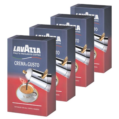 Lavazza Crema e Gusto, Café Molido, también para Cafeteras italianas, Pack de 4, 4 x 250g