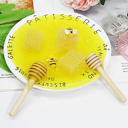 Lawei - Juego de 100 mini varillas de madera para miel – 3 pulgadas para servir dippers de miel para dispensar miel y miel y recuerdos de fiesta de boda