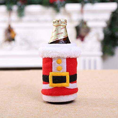 LCAZ 1 / 5Pc Decoraciones Navideñas Creativas Tela Cepillada Cubierta de Botella de Bebida Cubierta de Botella de Vino Cubierta de Botella de Coque Soda Protectora