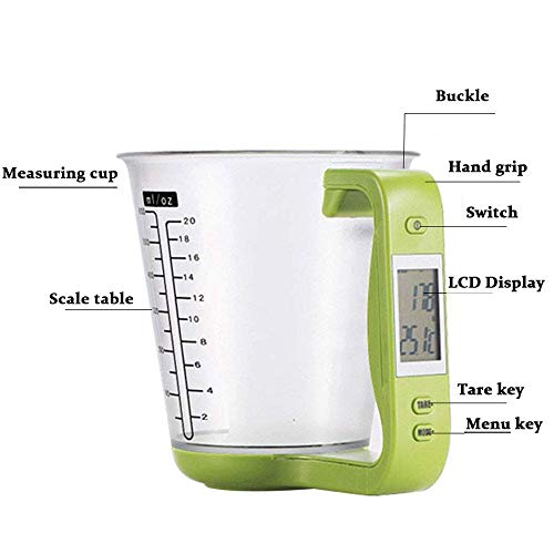 LCSJ 600Ml Taza De Medir BáScula De Cocina LíQuida Dispensador Digital Multifuncional Cocina Herramientas para Hornear,Red