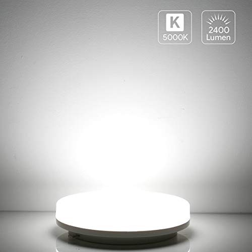 LE 24W Lámpara LED de Techo 2400LM 5000k Equivalente a 200W Lámpara Incandescente Plafón LED de Baño Impermeable IP54 Blanco Frío Luz de Techo para Sala de Estar, Cocina, Balcón, Pasillo, Baño