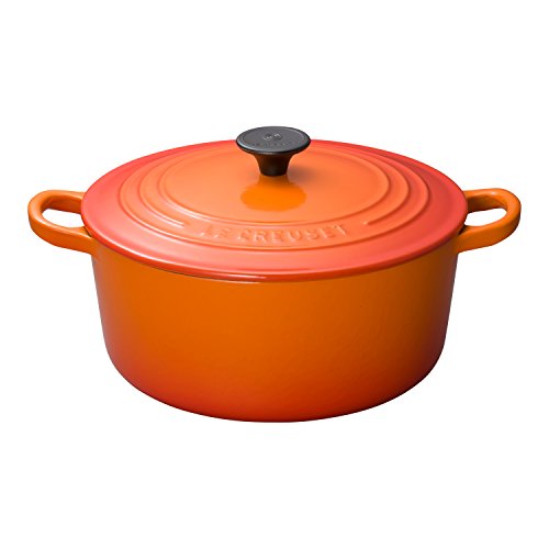 LE CREUSET COCOTTE Redonda, Hierro Fundido, Volcánico, 22 cm