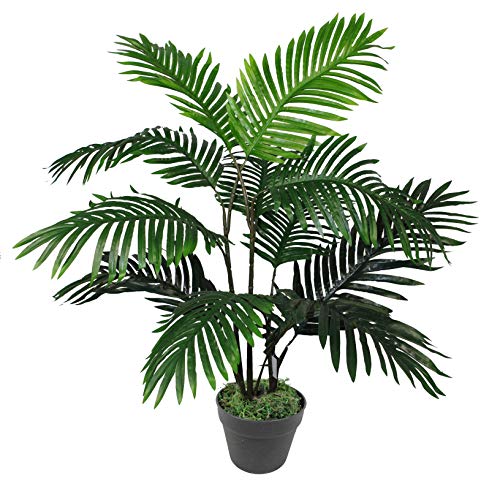 Leaf - Palmera, Tipo Areca, Artificial, de 90 cm, Planta de tamaño Grande, Color Verde