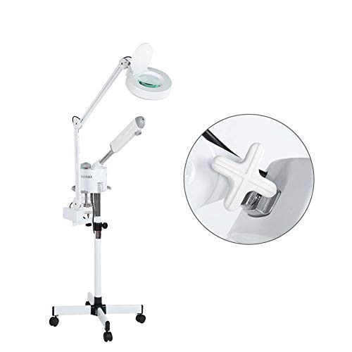 LED magnifier 2 en 1 salón de Belleza utilizació vaporizador Facial de Niebla Caliente de ozono con luz fría 5X Lupa lámpara Cuerpo Dispositivo para Piel