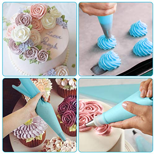 Ledeak Set Decoración de Pasteles, 8 Piezas Boquillas de Acero Inoxidable con Bolsas de Pastelería Reutilizable e Acopladores Práctico, Juego de Decoración para Cupcakes, Ideal para Hacer Bricolaje