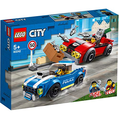 LEGO City Police - Policía: Arresto en la Autopista, Set de Construcción Inspirado en la Serie de Televisión, Incluye 2 Personajes, un Coche de Policía de Juguete (60242)