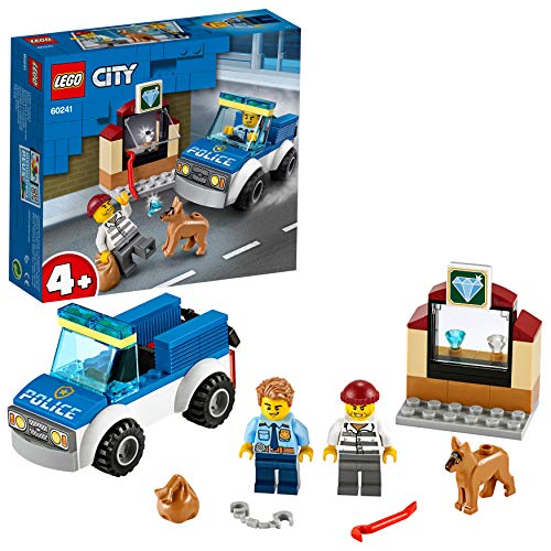 LEGO City Police - Policía: Unidad Canina, Set de Construcción, Incluye Coche de Policía de Juguete, Agente de Policía y Perro Policía, un Escenario de Joyería, y un Ladrón (60241)