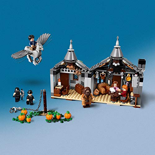 LEGO Harry Potter - Cabaña de Hagrid Rescate de Buckbeak, Juguete de Construcción con Hipogrifo, Incluye Minifiguras de Harry, Ron y Hermione (75947)