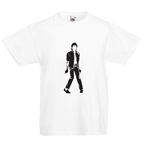 lepni.me Camiseta para Niño/Niña Me Encanta M J - Rey del Pop, 80s, 90s Músicamente Camisa, Ropa de Fiesta (1-2 Years Blanco Negro)