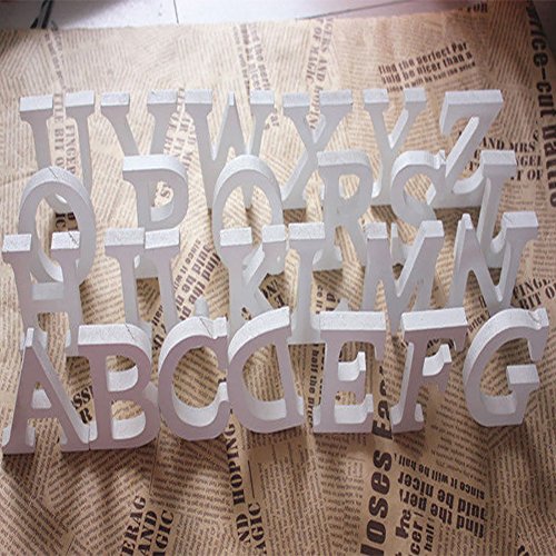 Letras de madera Good01 11 cm x 9,5 cm, alfabeto para decoración de boda, cumpleaños o hogar (grueso), madera, M, 13