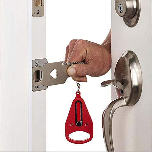 Lezed Cerradura de la Puerta de Seguridad Portátil de Hebilla Cerradura Antirrobo Pestillo Temporal para Puerta Portable Lock Portable Security Door Lock Hotel Door Stopper Bloqueo de Viaje Bloqueo