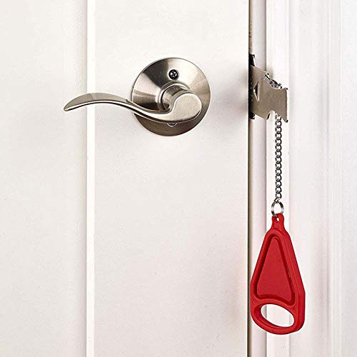 Lezed Cerradura de la Puerta de Seguridad Portátil de Hebilla Cerradura Antirrobo Pestillo Temporal para Puerta Portable Lock Portable Security Door Lock Hotel Door Stopper Bloqueo de Viaje Bloqueo