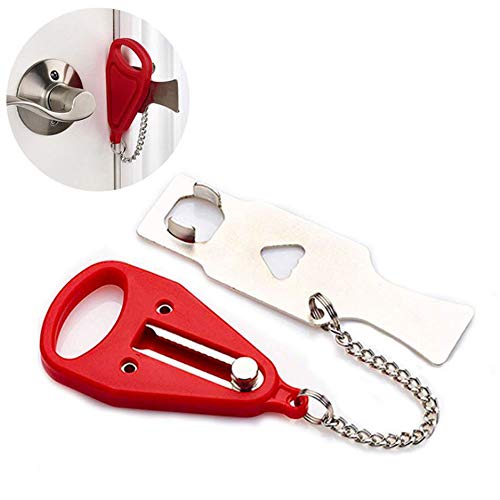 Lezed Cerradura de la Puerta de Seguridad Portátil de Hebilla Cerradura Antirrobo Pestillo Temporal para Puerta Portable Lock Portable Security Door Lock Hotel Door Stopper Bloqueo de Viaje Bloqueo