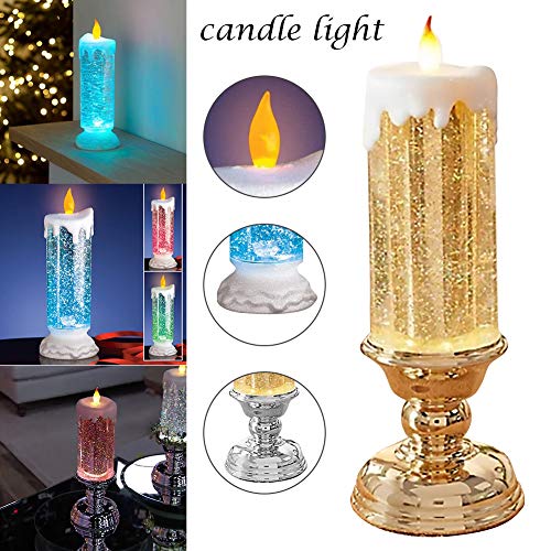 Liamostee Rechargeable Colour Electronic LED Waterproof Candle with Glitter Colour Changing LED Water Candle