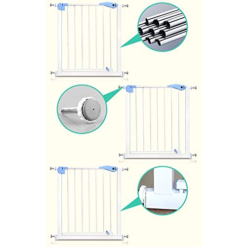 LICHUN Fácil De Pasar/Instalar Barrera De Seguridad Escalera Puerta for Niños Perros Abre La Puerta En Dos Direcciones, Ancho Escalable (Color : H 76CM, Size : W 125-132CM)