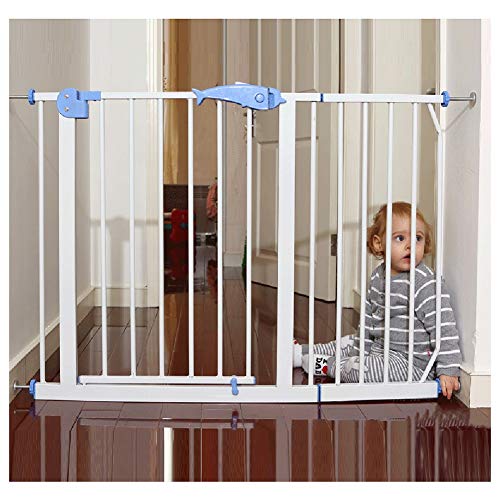 LICHUN Fácil De Pasar/Instalar Barrera De Seguridad Escalera Puerta for Niños Perros Abre La Puerta En Dos Direcciones, Ancho Escalable (Color : H 76CM, Size : W 125-132CM)