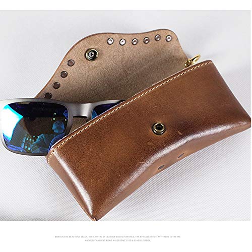 Liergou Organizador De Gafas De Sol Funda de Gafas de Cuero Vintage Unisex Funda de Gafas portátil Funda de Gafas de Sol Protege Gafas de abrasivos de Lentes y daños en el Marco