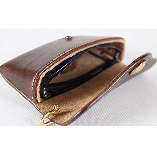 Liergou Organizador De Gafas De Sol Funda de Gafas de Cuero Vintage Unisex Funda de Gafas portátil Funda de Gafas de Sol Protege Gafas de abrasivos de Lentes y daños en el Marco