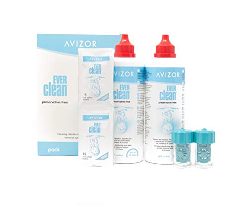 Líquido de lentillas AVIZOR EVER CLEAN 2 x 350 ml. Solución para limpieza y desinfección de todo tipo de lentes de contacto.