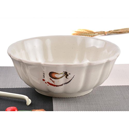 Liuyu Cocina Inicio Imitación de Porcelana Big Soup Basin Cantina Restaurante Porridge Pots Soup Basin Espesor de Aislamiento (Tamaño : 25.2cm)