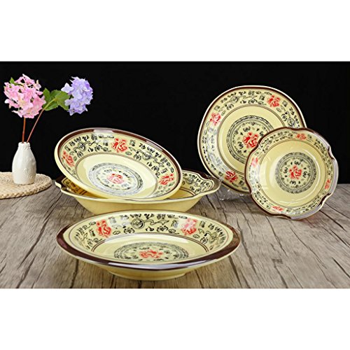 Liuyu Cocina Inicio Tazón de fuente grande de la sopa Tazón de fuente de la sopa Tazón de fuente imitado de la porcelana de los pescados conservados en vinagre ( Tamaño : 29.5cm )