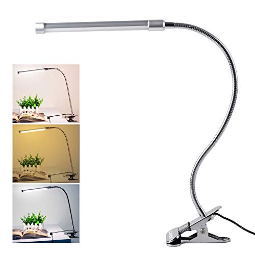 Lixada 10W Clip LED Luz Lampara de Lectura Escritorio, Protección para Ojos, 10 Nivel de Brillo Ajustable, 3 Colores de Iluminación, 36 LEDs Powered USB, Portátil Flexible Regulable