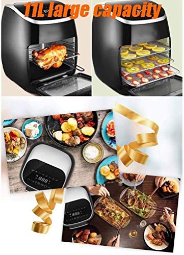 LKNJLL Aire Fryer, crujiente, Cook, asador, Deshidratar;7-en-1 Cooking Características;Deluxe Accesorios Aire freír;11.5 Qt, Negro