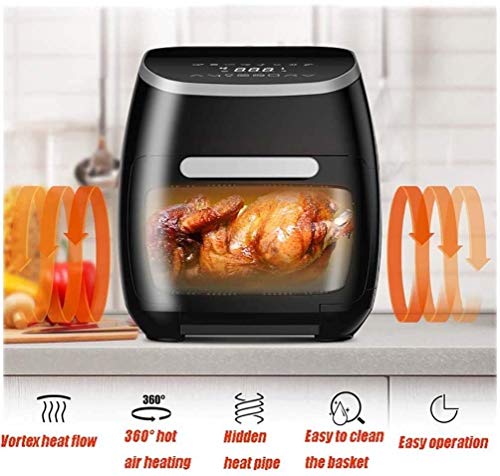 LKNJLL Aire Fryer, crujiente, Cook, asador, Deshidratar;7-en-1 Cooking Características;Deluxe Accesorios Aire freír;11.5 Qt, Negro