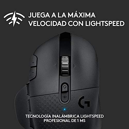 Logitech G604 Lightspeed Ratón Gaming Inalámbrico, Sensor Hero 16K, Batería 140h, Compatible con PC/Mac, Negro