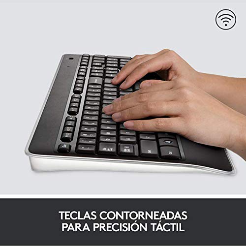 Logitech K800 Teclado Inalámbrico Retroiluminado para Windows, Tecnología Inlámbrica 2,4 GHz con Receptor USB Unifying, Teclas con Perfilado Laser, Recargable, PC/Portátil, Disposición QWERTY Español