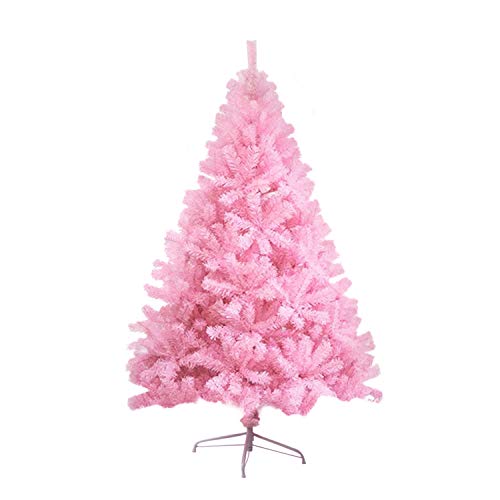 LOKIPA - Árbol de Navidad artificial con soporte de metal para decoración, 1,8 m, color rosa