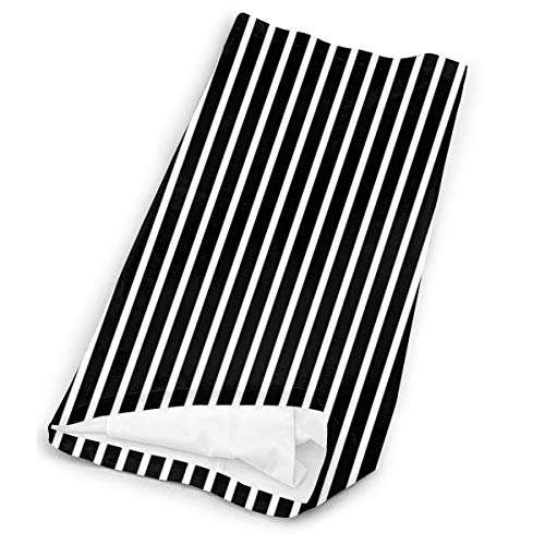 Los niños cara toalla protectora con interior poket raya blanca sobre fondo negro 3d impreso Sunproof transpirable diadema para uso al aire libre o diario