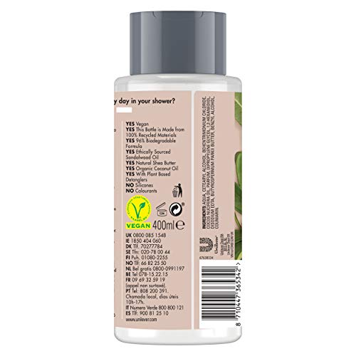 Love Beauty and Planet - Acondicionador para Cabello seco, Manteca de Karité y Sándalo Vegano - 400 ml