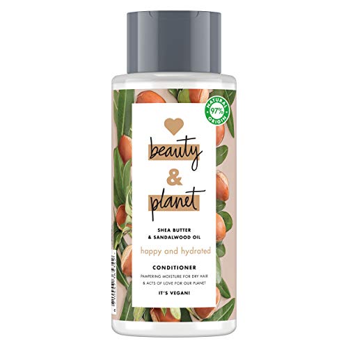 Love Beauty and Planet - Acondicionador para Cabello seco, Manteca de Karité y Sándalo Vegano - 400 ml