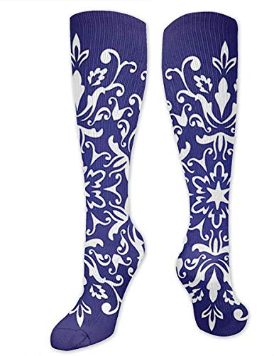 Love girl Plantilla de copo de nieve Troquelado Calcetines hasta la rodilla unisex Calcetines sobre la pantorrilla Calcetines largos de compresión 50cm