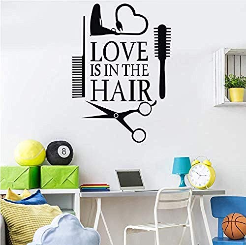 Love is in The Hair Peluquería Servicio profesional Corte de pelo Decoración Etiqueta de la pared Removable Living Room Poster