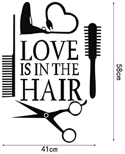 Love is in The Hair Peluquería Servicio profesional Corte de pelo Decoración Etiqueta de la pared Removable Living Room Poster