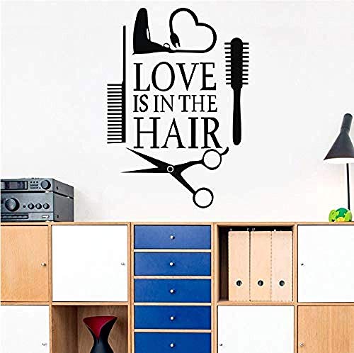 Love is in The Hair Peluquería Servicio profesional Corte de pelo Decoración Etiqueta de la pared Removable Living Room Poster